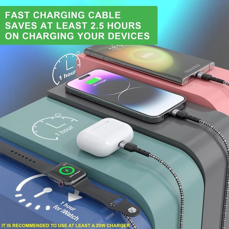 4-in-1 Charging Cable for iPhone and Watch