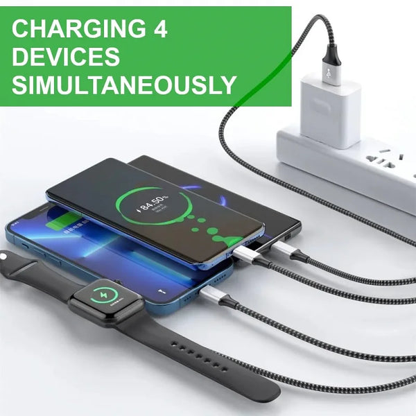 4-in-1 Charging Cable for iPhone and Watch